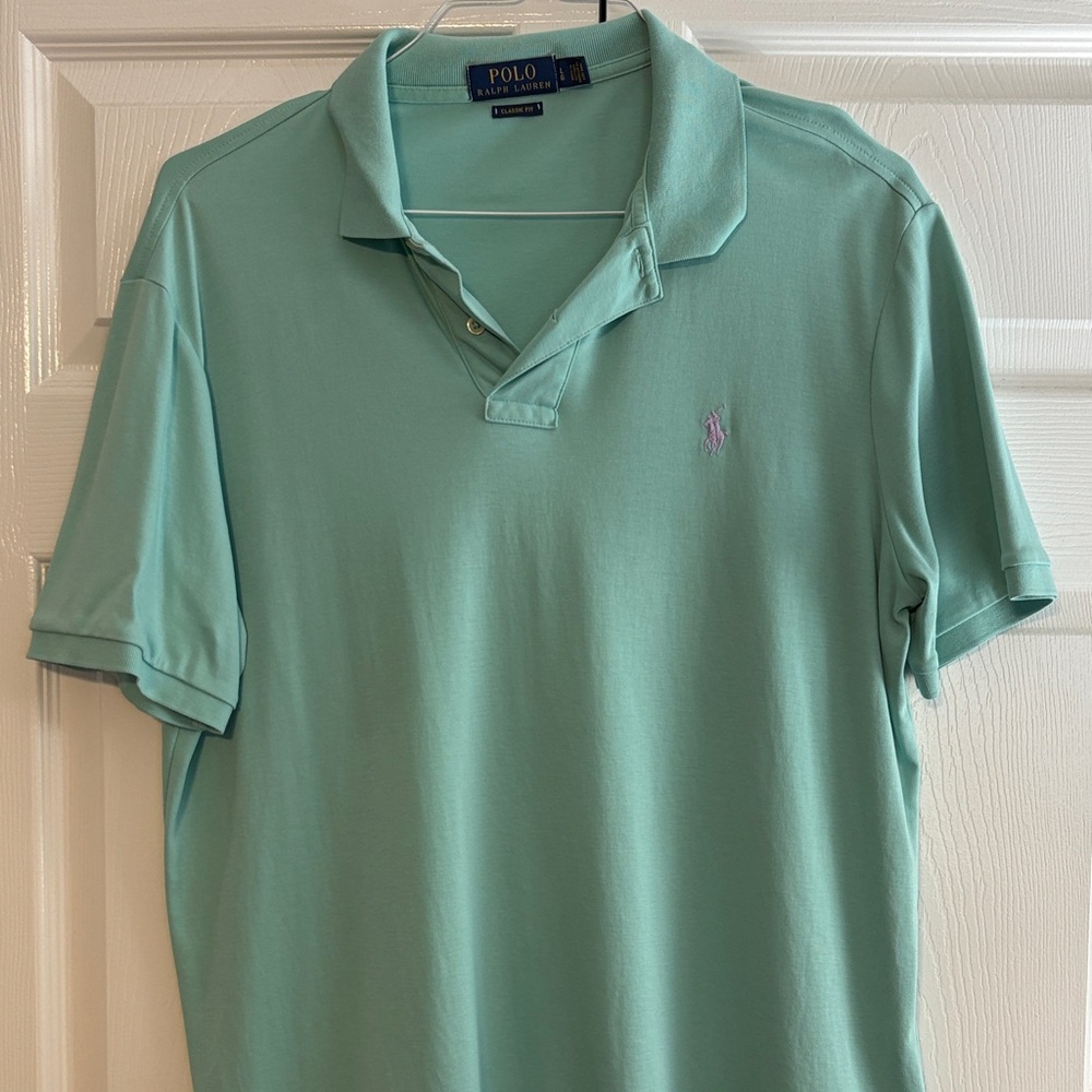 Polo by Ralph Lauren Men's Light Green Polo Shirt